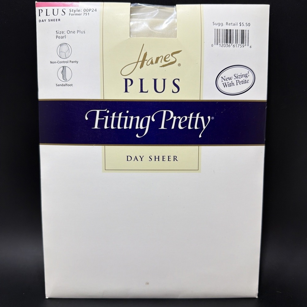 Hanes Plus Fitting Pretty Pantyhose One Plus Pearl Non Control Sandalfoot Sheer